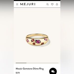 Mejuri Mosaic Gemstone Ring size 8 NWT